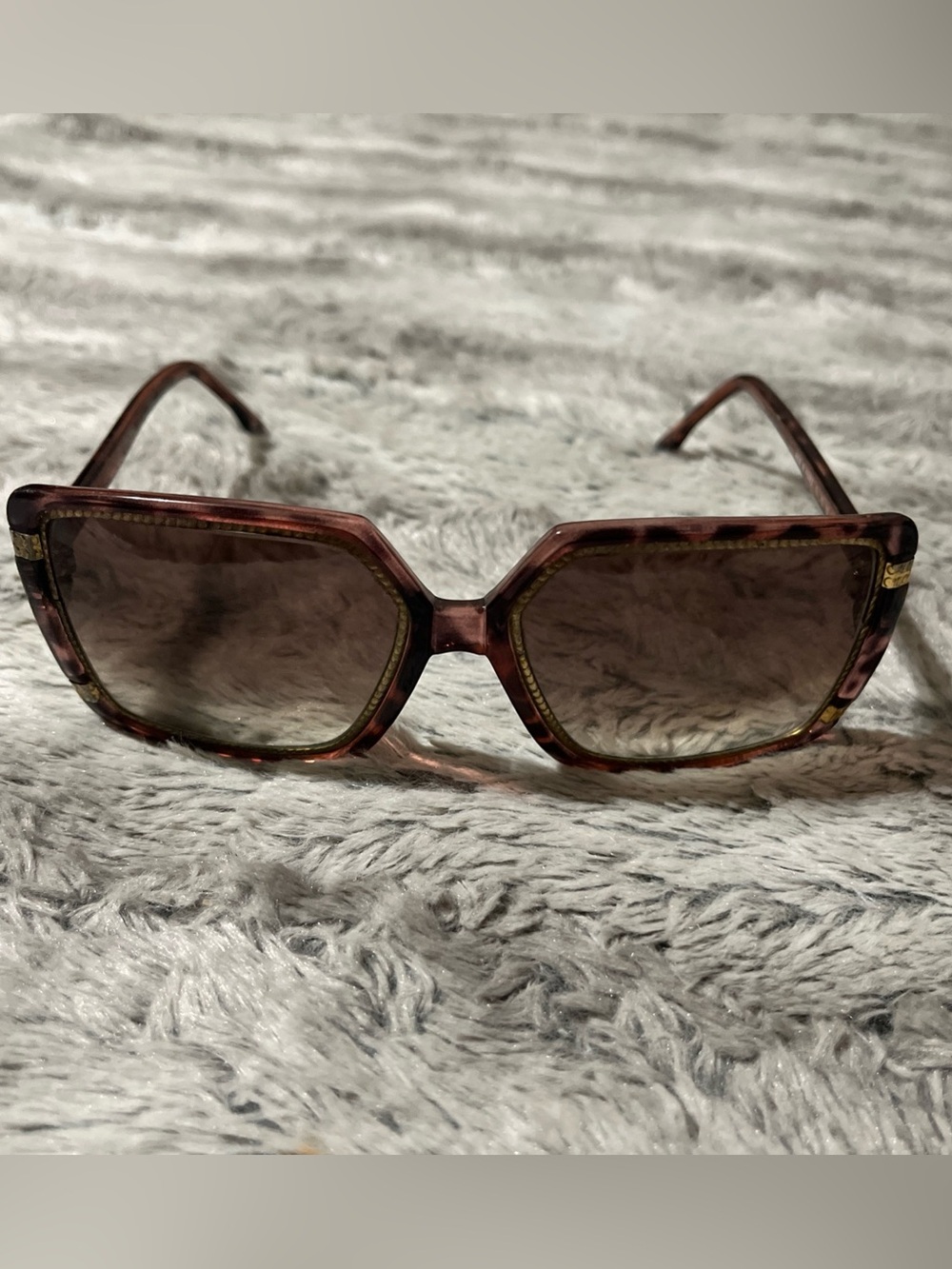Vintage TED LAPIDUS Women’s Brown Tortoiseshell Oversized Sunglasses